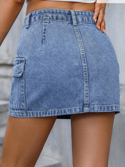 Pocketed Denim Mini Skirt www.nizzadesign.com