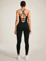 Crisscross Back Sleeveless Active Jumpsuit www.nizzadesign.com