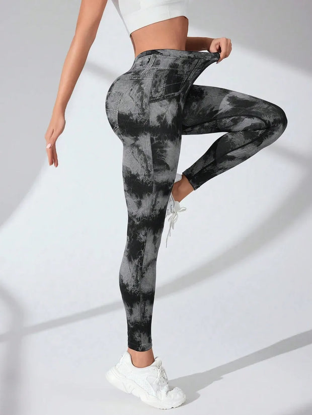Tie-Dye High Waist Active Leggings www.nizzadesign.com