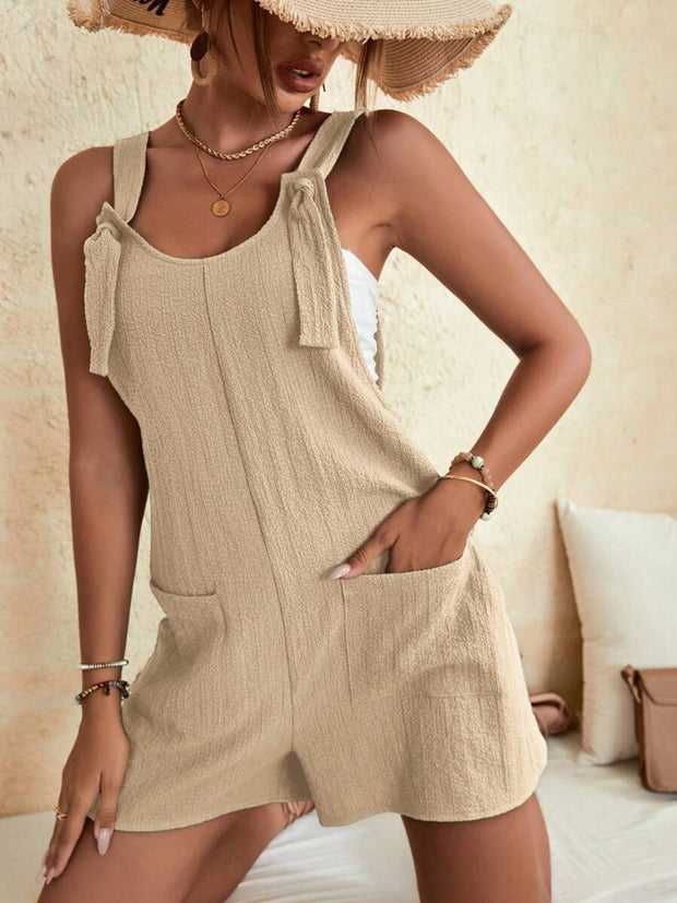 Full Size Scoop Neck Romper with Pockets www.nizzadesign.com
