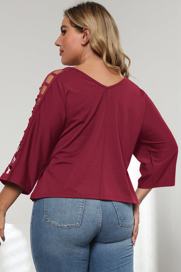 3/4 Sleeve Cutout Detail Top www.nizzadesign.com