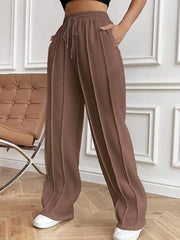 Drawstring Wide Leg Pants with Pockets www.nizzadesign.com