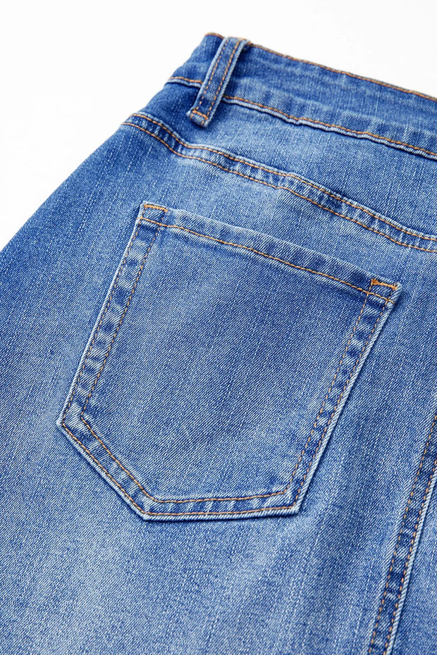 Wrapped Crossed Waist Denim Mini Skirt www.nizzadesign.com