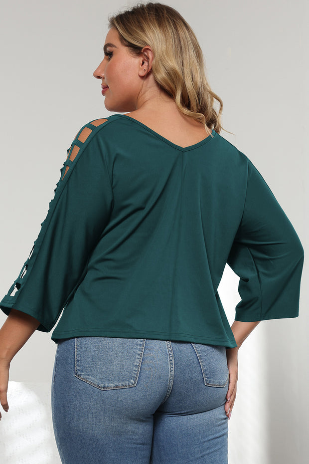 3/4 Sleeve Cutout Detail Top www.nizzadesign.com