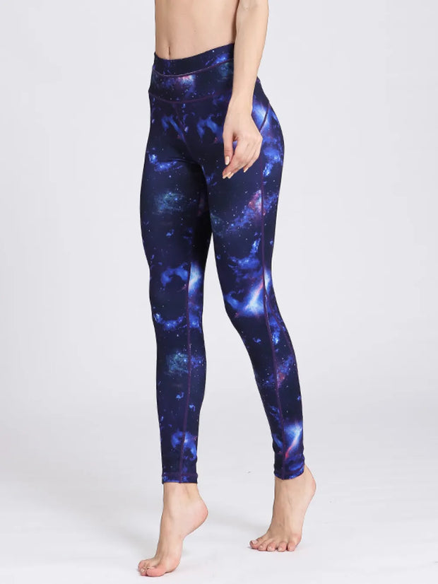 Printed Active High Waist Leggings Navy www.nizzadesign.com