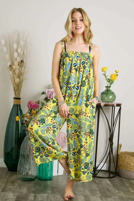 ADORA Elastic Detail Tropical Jumpsuit www.nizzadesign.com