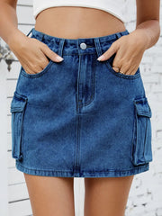 Cargo Denim Skirt Dark www.nizzadesign.com