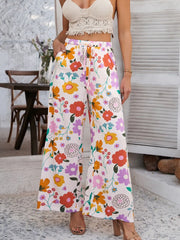 Devine Drawstring Printed Wide Leg Pants Blush Pink www.nizzadesign.com