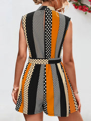 Tied Color Block Sleeveless Romper www.nizzadesign.com