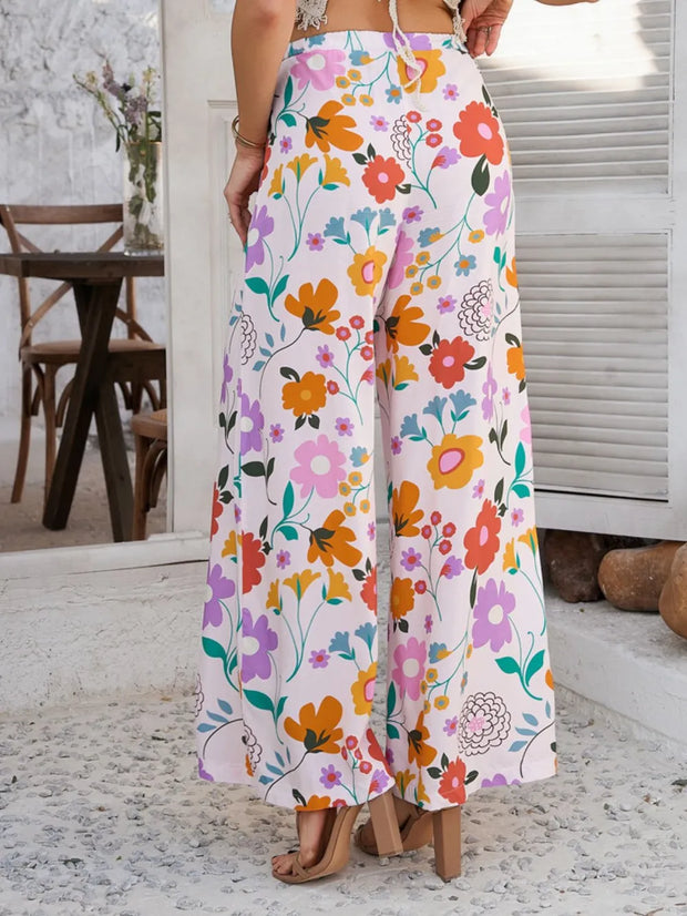 Devine Drawstring Printed Wide Leg Pants www.nizzadesign.com