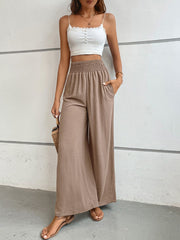 Perfee Wide Waistband Relax Fit Long Pants www.nizzadesign.com