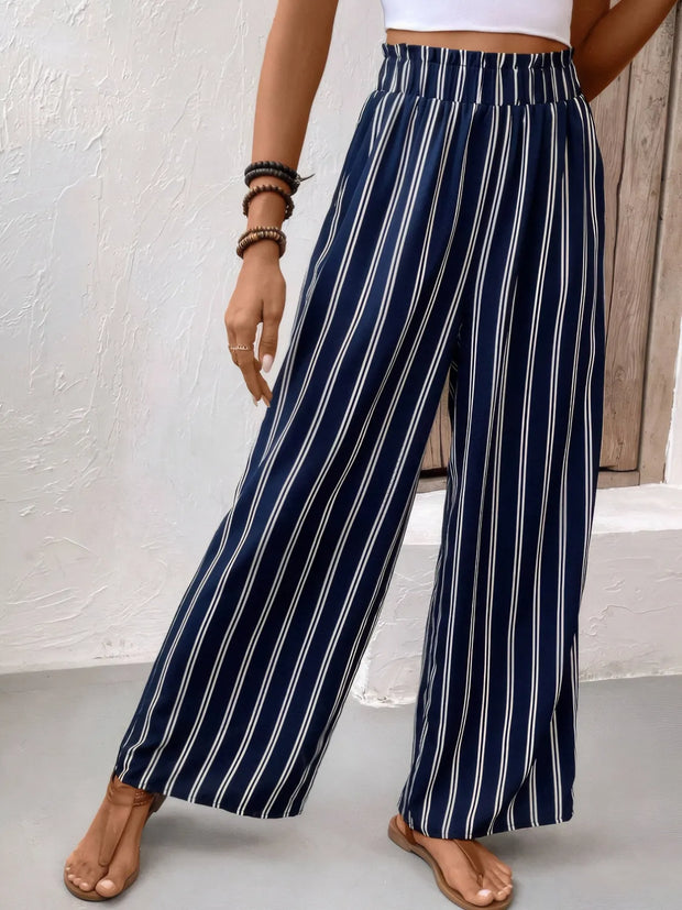 Striped Wide Leg Pants www.nizzadesign.com