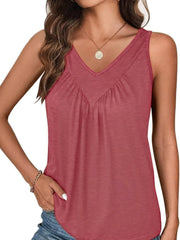 Ruched V-Neck Tank Rust www.nizzadesign.com