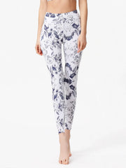 Printed Active High Waist Leggings White www.nizzadesign.com