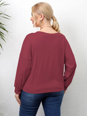 Plus Size Twisted Drop Shoulder T-Shirt www.nizzadesign.com