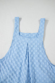 Checkered Pocketed Wide Leg Overalls www.nizzadesign.com