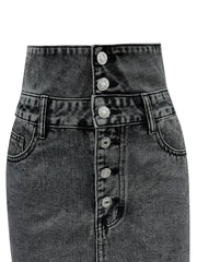 Raw Hem High Waist Denim Skirt www.nizzadesign.com