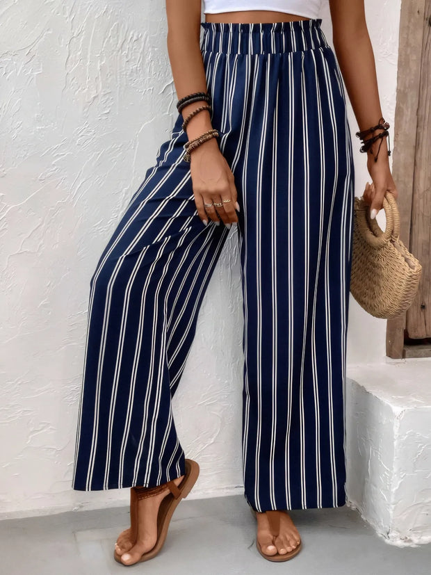 Striped Wide Leg Pants www.nizzadesign.com