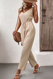 Perfee Textured Sleeveless Jumpsuit with Pockets www.nizzadesign.com