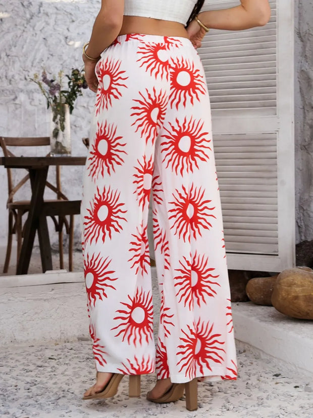 Devine Drawstring Printed Wide Leg Pants www.nizzadesign.com