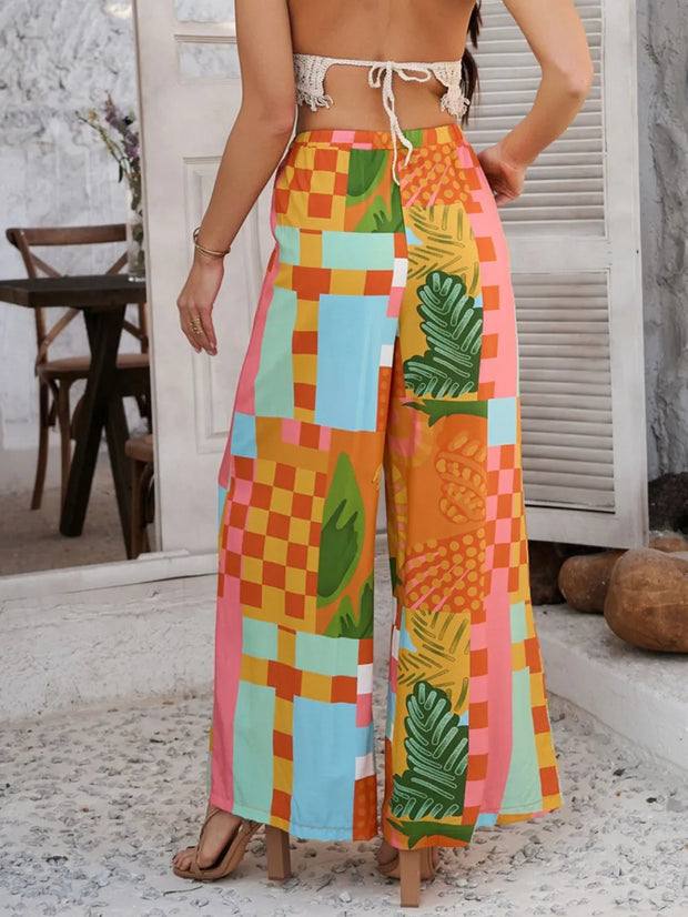 Devine Drawstring Printed Wide Leg Pants www.nizzadesign.com