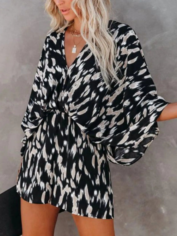 Oversized Tied Back Printed Romper www.nizzadesign.com