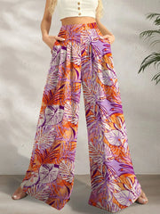 Printed Wide Leg Pants Pink Purple www.nizzadesign.com