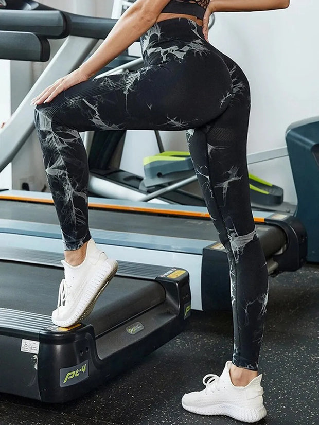 Tie-Dye High Waist Active Leggings Black www.nizzadesign.com