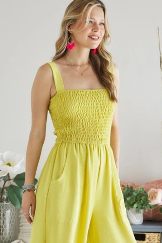 ADORA Smocking Top Wide Leg Jumpsuit www.nizzadesign.com
