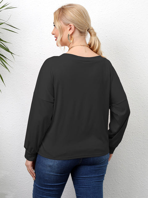 Plus Size Twisted Drop Shoulder T-Shirt www.nizzadesign.com