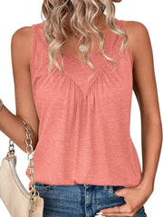 Ruched V-Neck Tank Burnt Coral www.nizzadesign.com