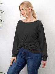 Plus Size Twisted Drop Shoulder T-Shirt www.nizzadesign.com
