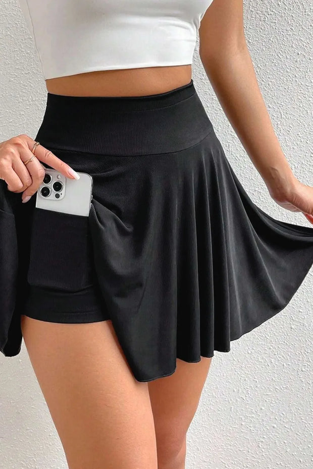 Pocketed High Waist Skort www.nizzadesign.com