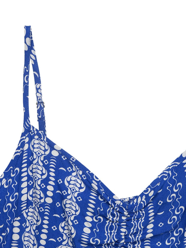 Printed Spaghetti Strap Wide Leg Jumpsuit www.nizzadesign.com