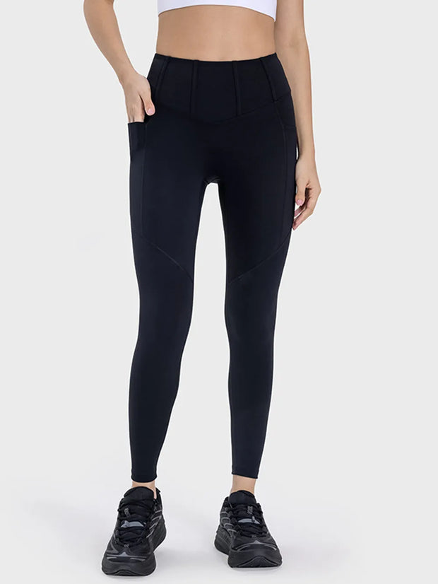 Millennia Pocketed High Waist Active Leggings Black www.nizzadesign.com