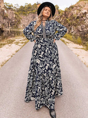 Plus Size Long Sleeve Maxi Dress www.nizzadesign.com