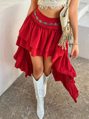 Devine High-Low Ruched Layered Skirt www.nizzadesign.com
