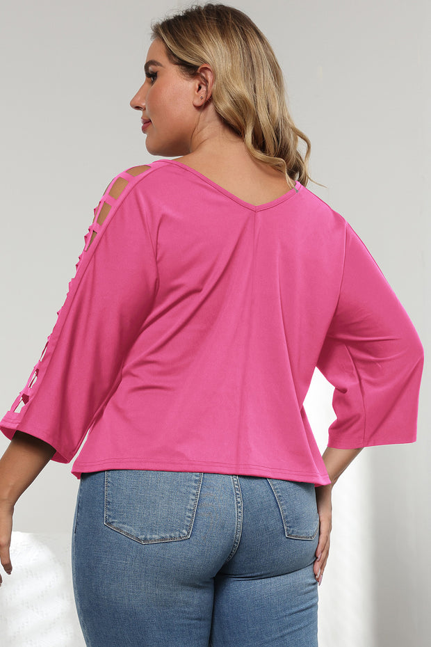 3/4 Sleeve Cutout Detail Top www.nizzadesign.com