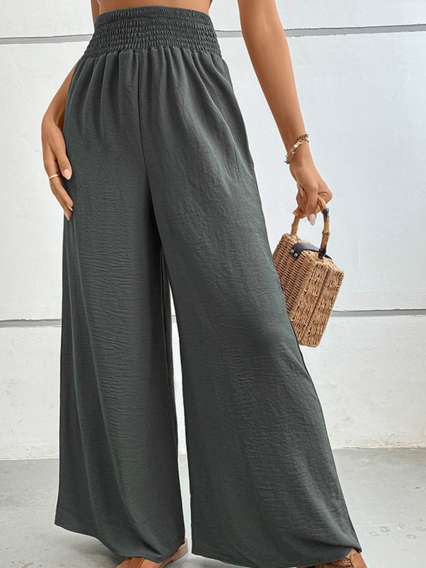 Perfee Wide Waistband Relax Fit Long Pants www.nizzadesign.com