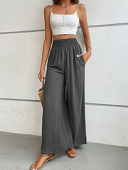 Perfee Wide Waistband Relax Fit Long Pants www.nizzadesign.com
