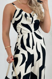 Two-Tone Spaghetti Strap Wide Leg Jumpsuit www.nizzadesign.com