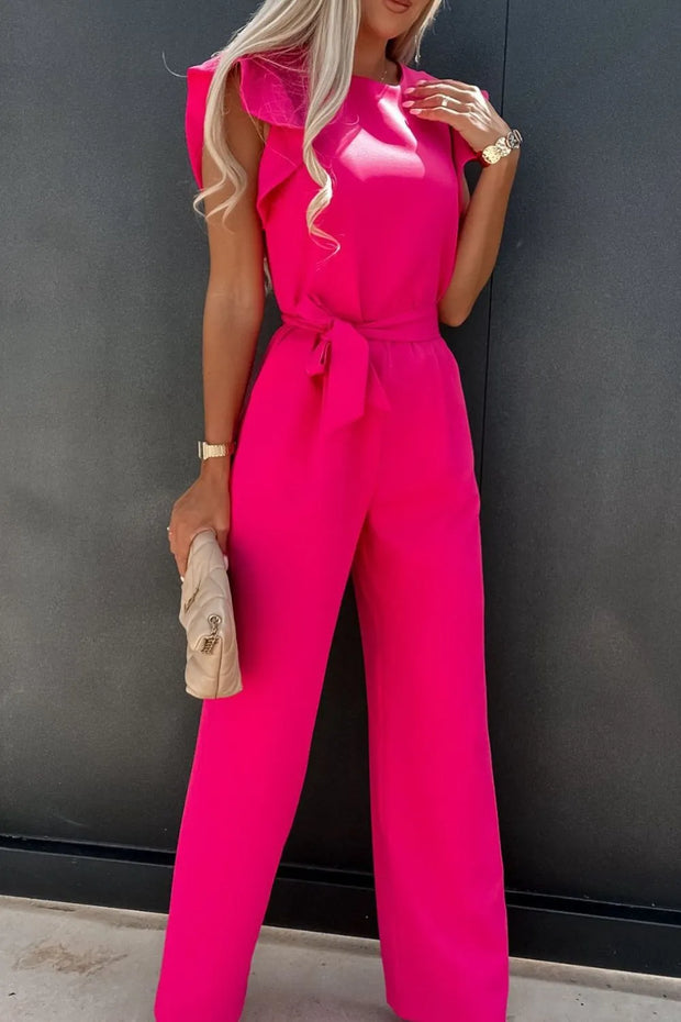 Round Neck Cap Sleeve Jumpsuit www.nizzadesign.com