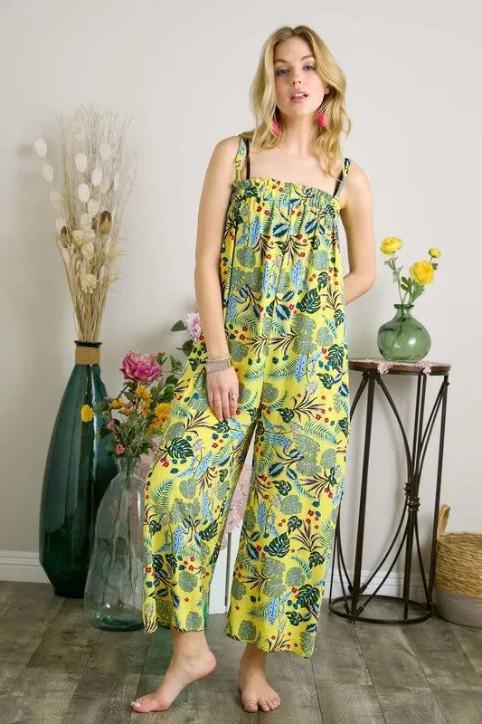 ADORA Elastic Detail Tropical Jumpsuit www.nizzadesign.com