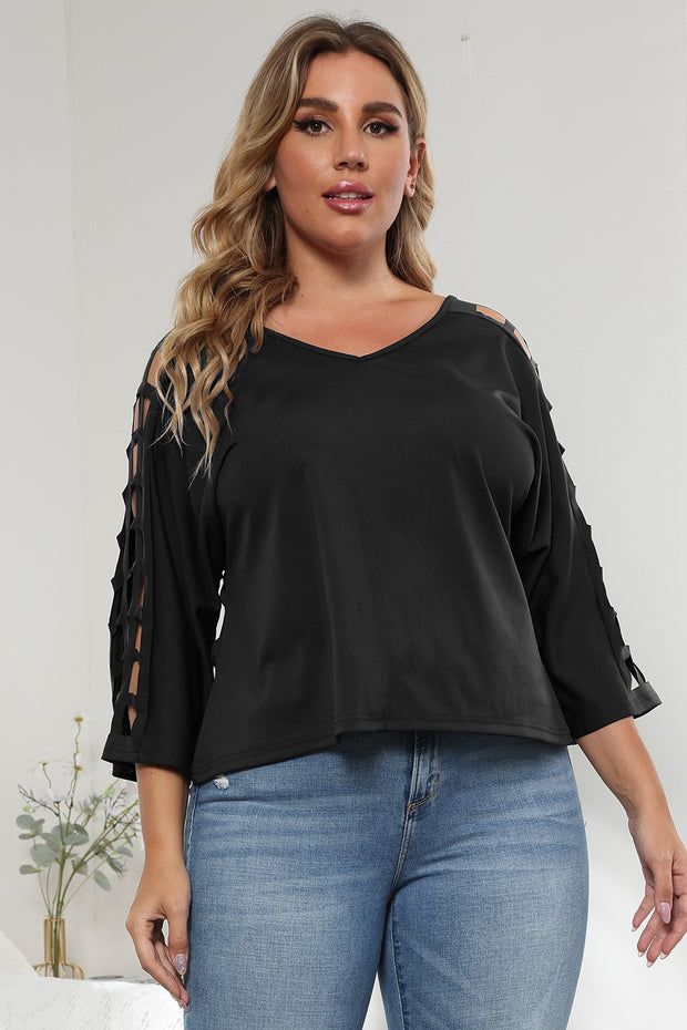 3/4 Sleeve Cutout Detail Top www.nizzadesign.com