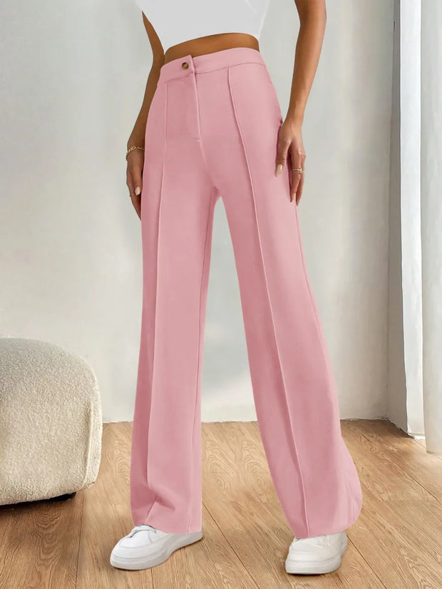 High Waist Wide Leg Pants Blush Pink www.nizzadesign.com