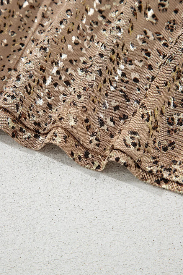 Parchment Shimmer Leopard Print Dolman Sleeve T Shirt www.nizzadesign.com