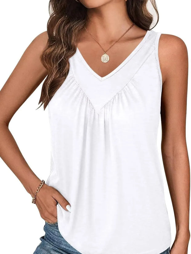 Ruched V-Neck Tank www.nizzadesign.com
