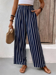 Striped Wide Leg Pants www.nizzadesign.com