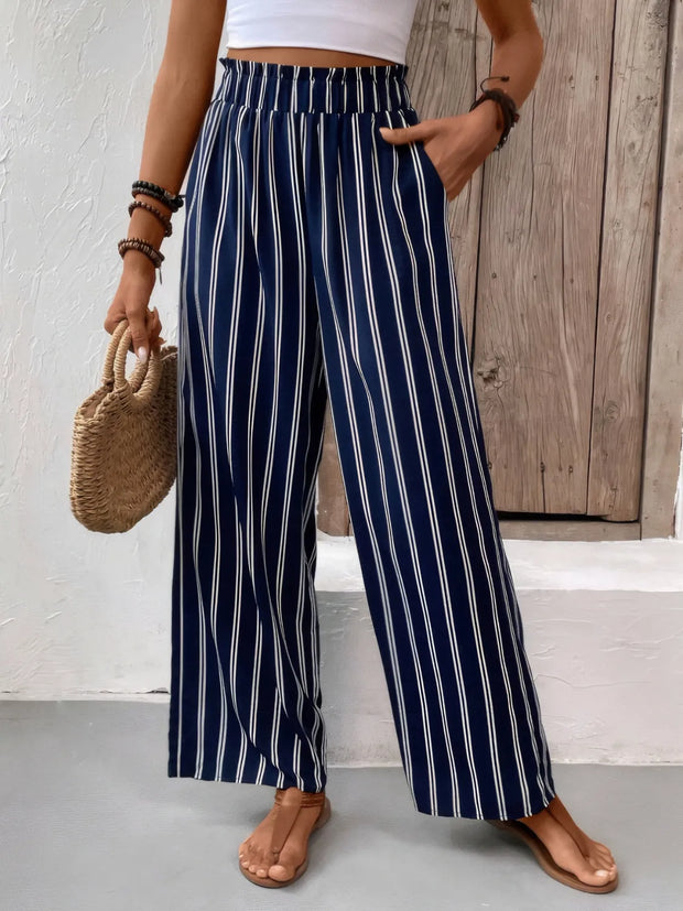 Striped Wide Leg Pants www.nizzadesign.com