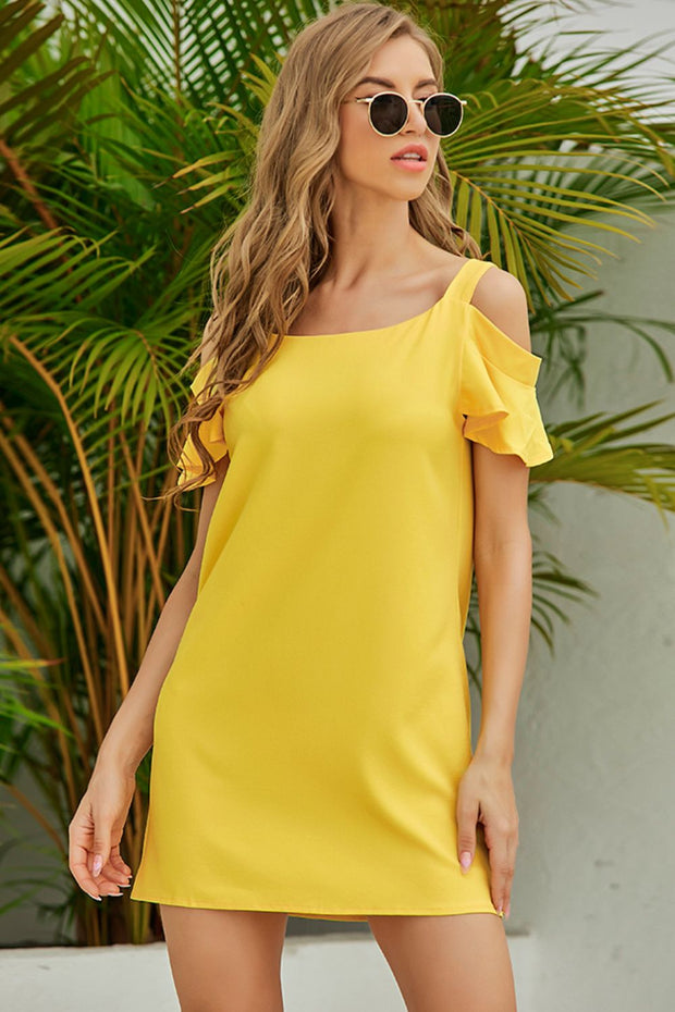 Cold-Shoulder Mini Dress www.nizzadesign.com